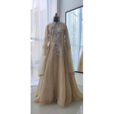 gaun pengantin syari