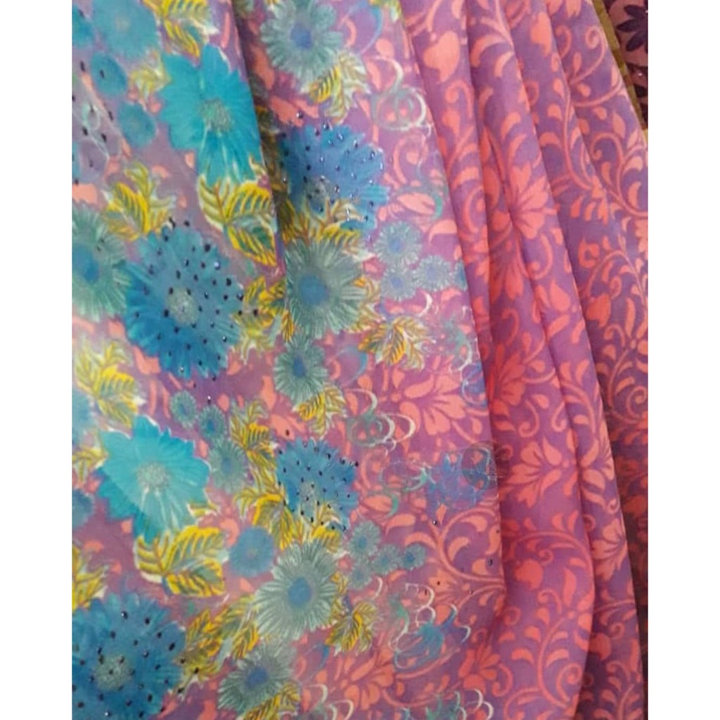 Chiffon Fine Kain Sifon Organza Motif Cantik (Banyak Motif)