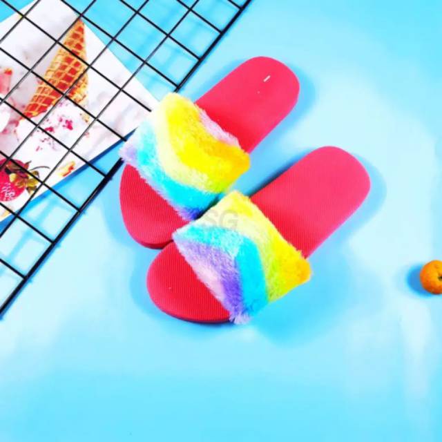 Sandal slip on blu sandal selop