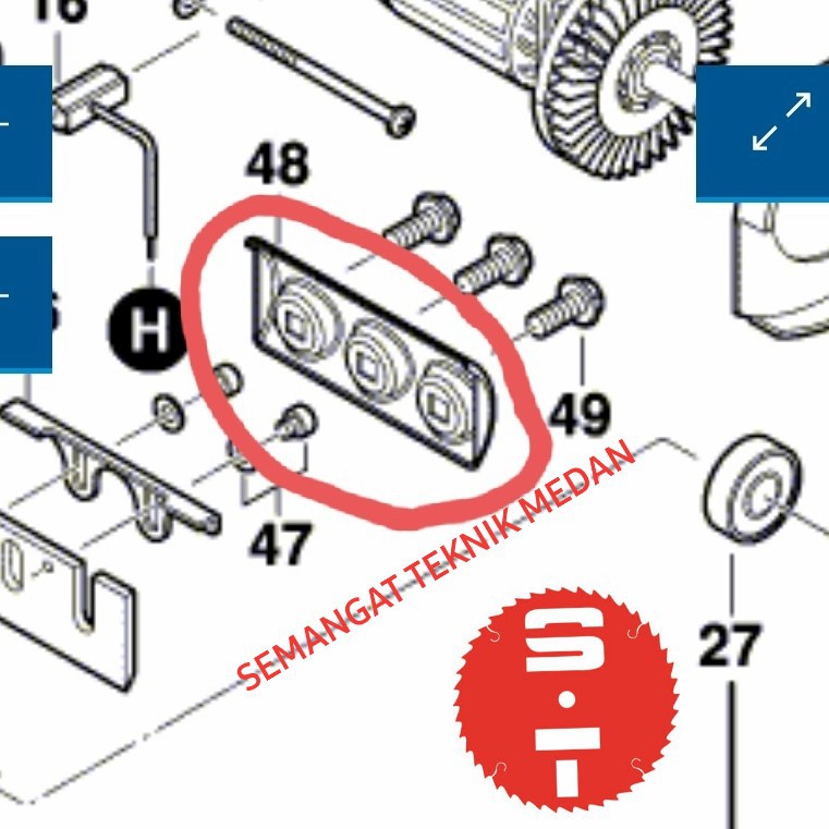 GHO10-82 DRUM PLATE PENJEPIT MATA PISAU KETAM PLANER BOSCH GHO 10 82