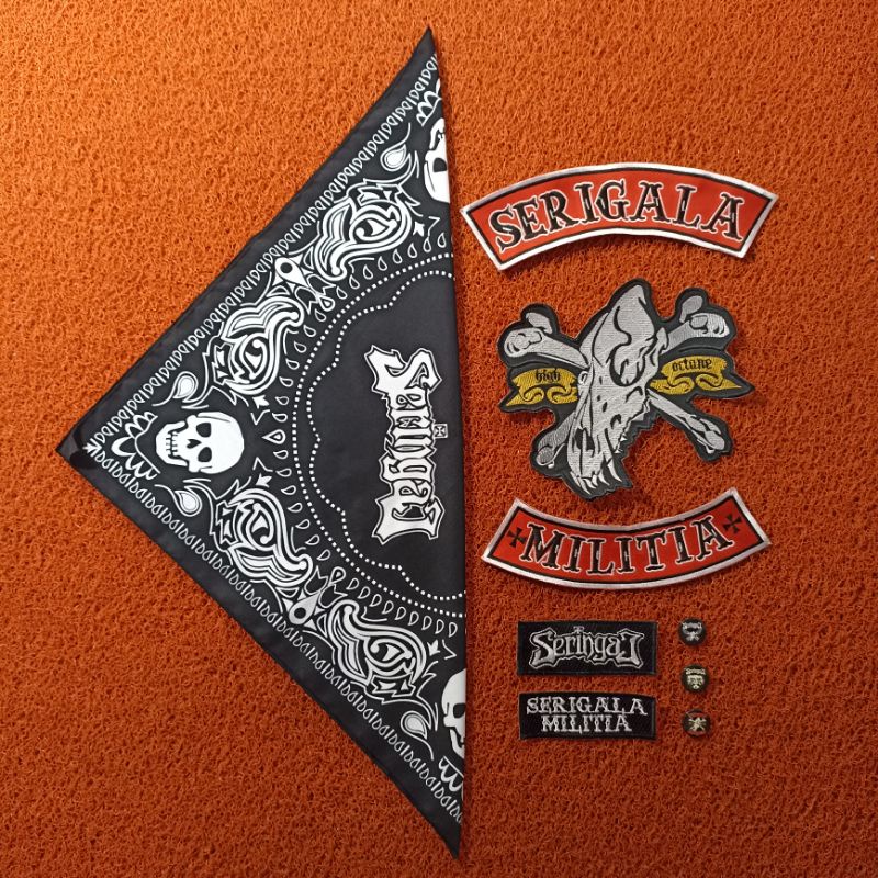 Backpatch bordir SERIGALA MILITIA Satu Set premium