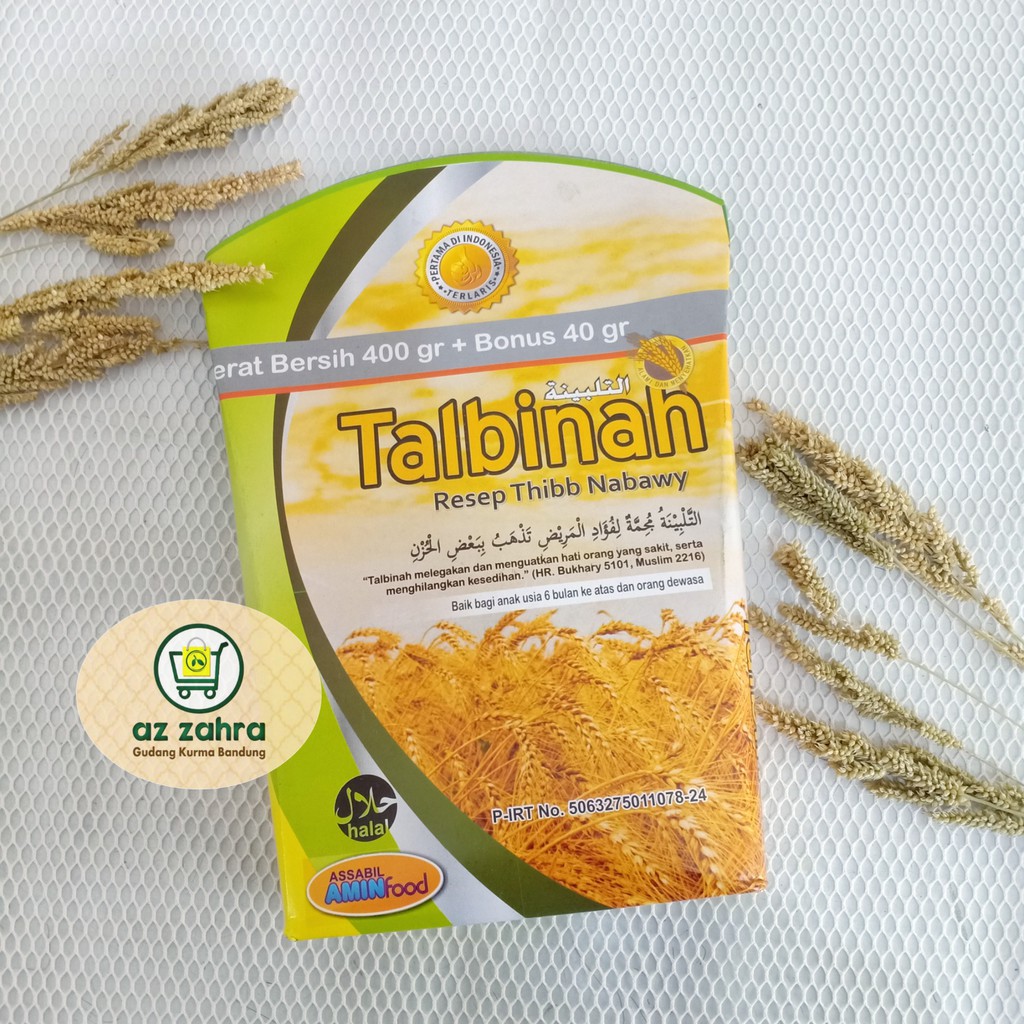 

Talbinah Tepung Gandum Herbal - Lambung - Maag -Tepung Talbinah isi 400 Gram + Bonus 40gr Original