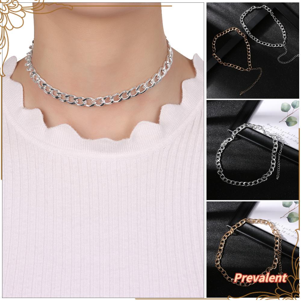 1pc Kalung Choker Handmade Bahan Metal Warna Emas / Silver