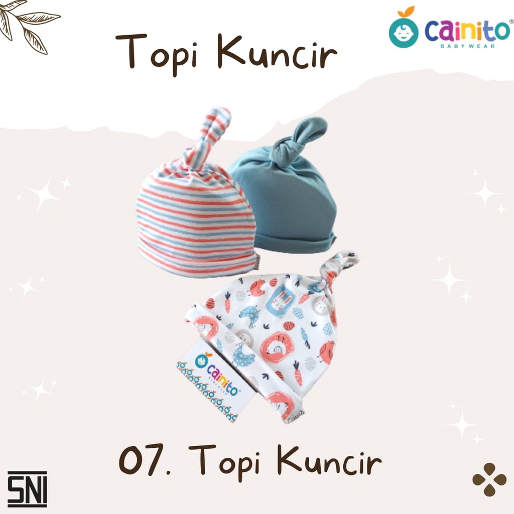 Cainito Baby Topi / Topi Kucung / Topi Bulat / Topi Anak bayi isi 1pcs