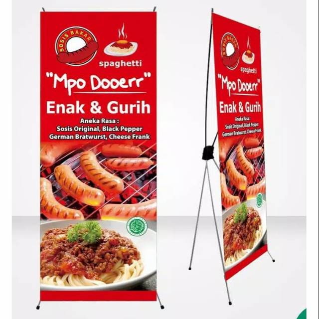 Stand X Banner Penyangga Banner Promosi Besi 60 X 160 Cm Shopee Indonesia