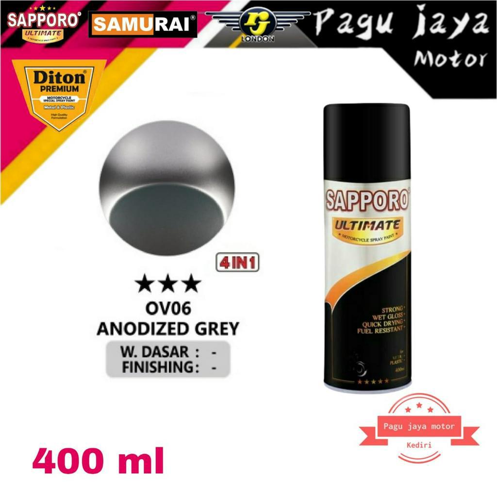 SAPPORO ULTIMATE ANODIZED GREY OV06 *** 400ML CAT SEMPROT SPRAY PAINT PILOX PILOK