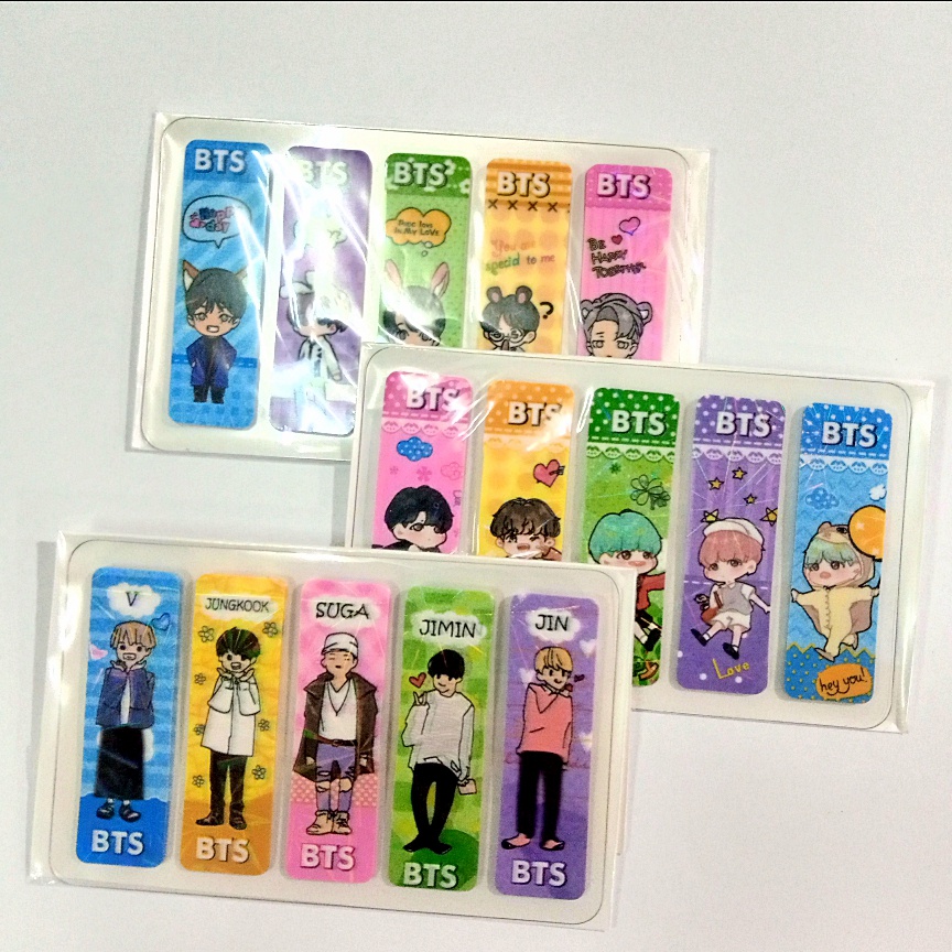 STICKY NOTE  HOLOGRAM 1 SET 100PCS-STICKY BTS KARTUN
