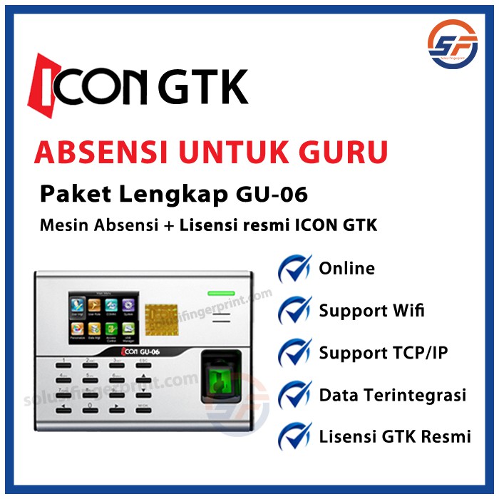 Absensi Guru Online Paket Lengkap Mesin Absen + Lisensi ICON GTK