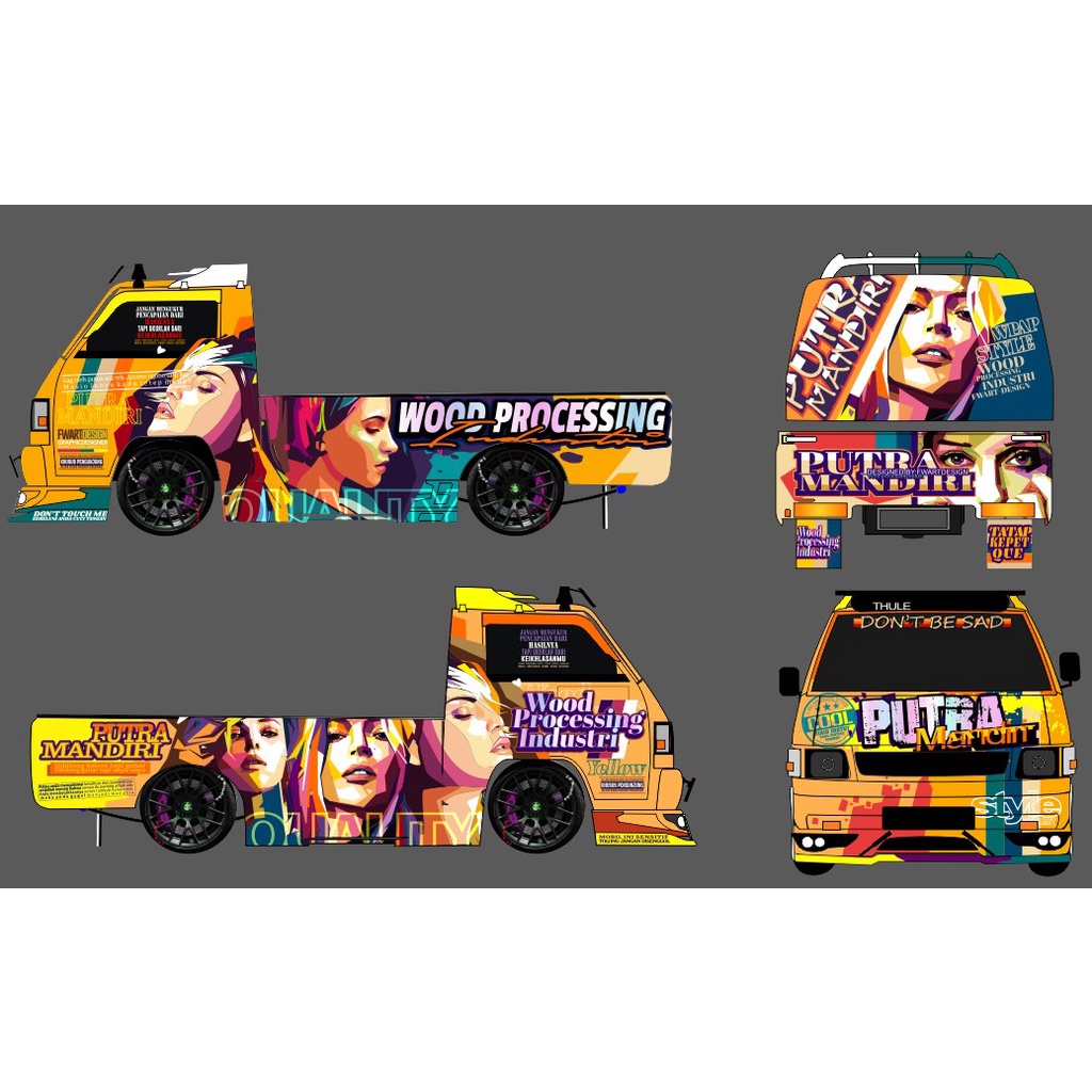 STICKER MOBIL PICK UP L300 DECAL VARIASI KEREN