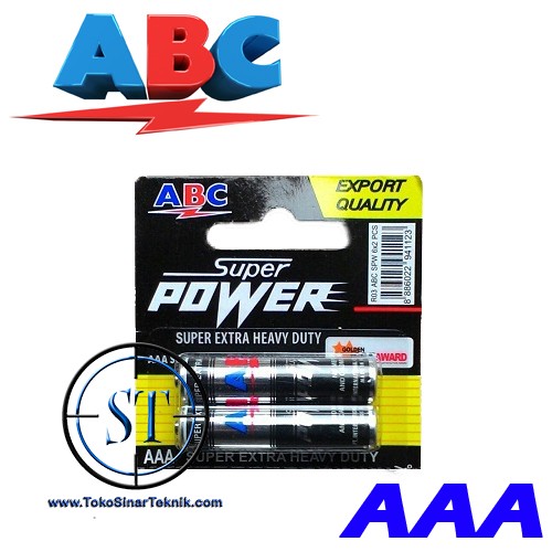 Battery ABC AAA Super Power Hitam Batre A3 Remote DVD AC Merk ABC Anti Karat