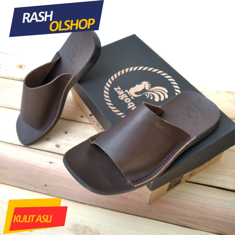 Sandal Pria Model Kokop Bahan Kulit Premium Sandal Pria Terbaru