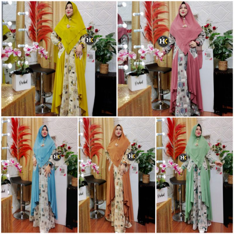 RAYYA SYARI THE SERIES By HK Dermawan Limited Edition Original Gamis Hijab Syar'i Set Best Seller