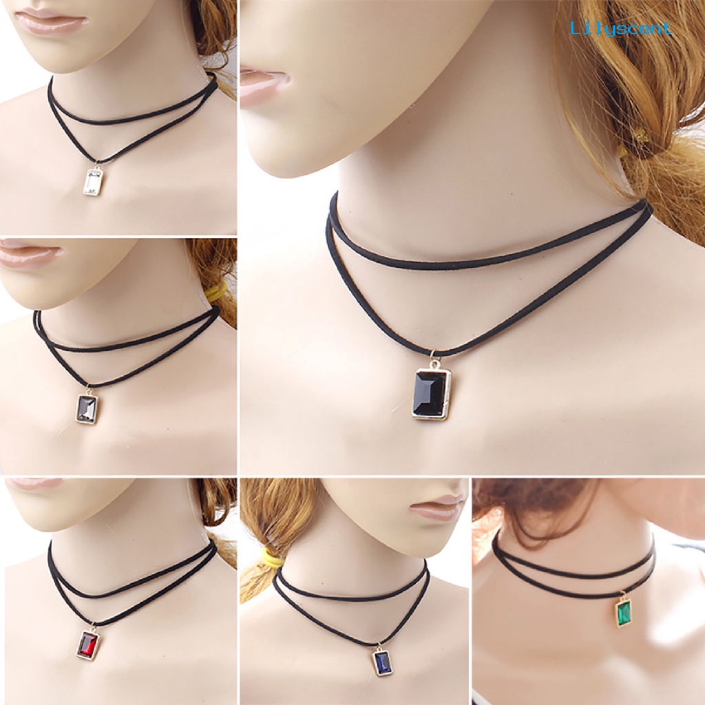 Kalung Choker Bahan Velvet Warna Hitam Untuk Pesta