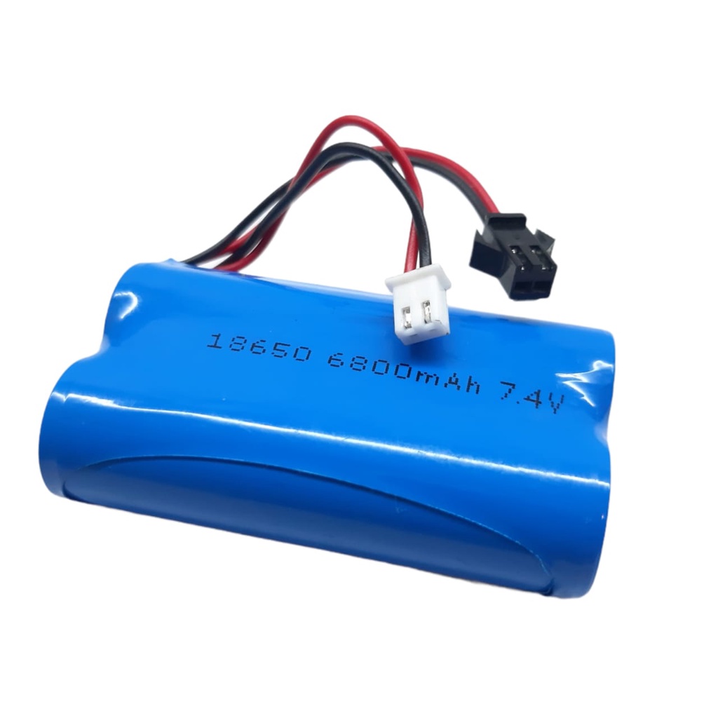 Baterai Mobil RC Dan Speaker Bluetooth Type 18650 Li-ion 7.4volt - 6800mAh Dual Socket Multi