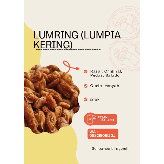 

Lumring (kulit lumpia kering) 500 gram-1kg