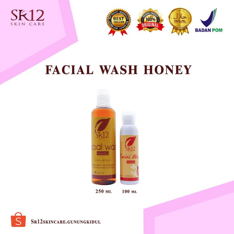 facial wash honey sr12 / facial wash madu sr12 / sabun cuci muka madu