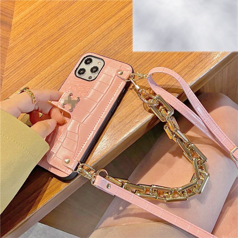 Case warna Macaron lucu cantik rantai pendek charm tali panjang pinggang bahu Iphone 7 8 7+ 8+ X Xr Xs Max 11 12 13 Pro Max FH35