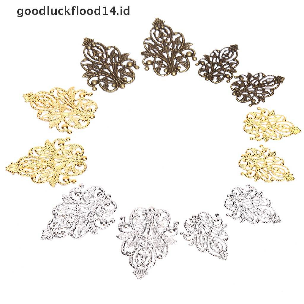 [OOID] 20Pcs Mix Filigree Crafts Hollow DIY Embellishments Findings Jewelry Accessories ID