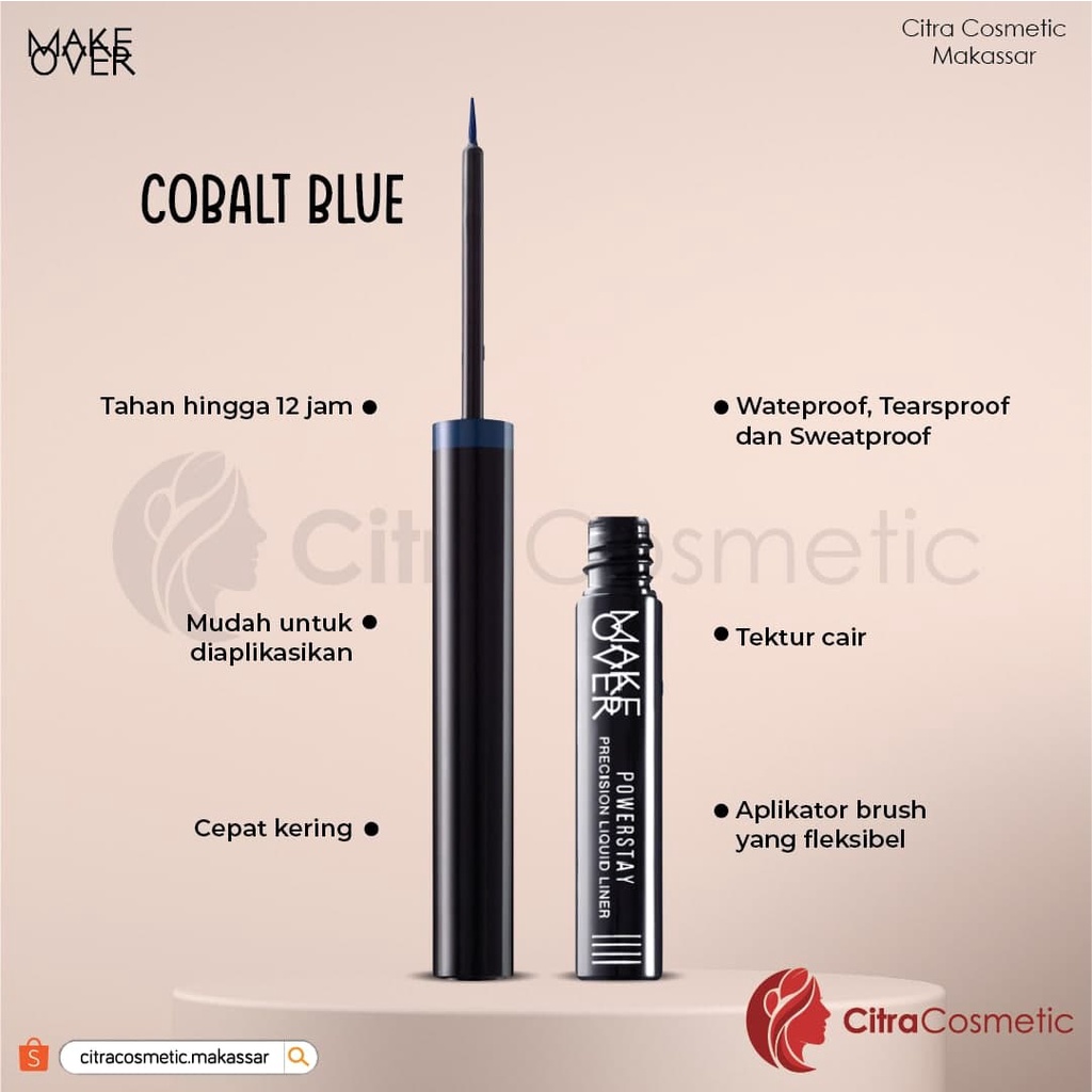 Make Over Powerstay Precision Liquid Liner 1,7 Ml | Jet Black | Cobalt Blue