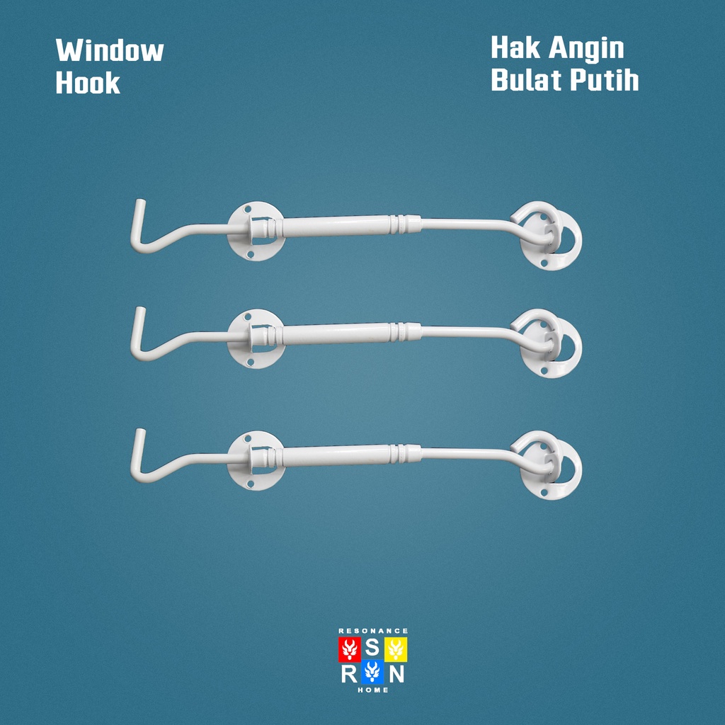 Hak Angin Coating Putih Slot Penahan Bukaan Jendela/ Window Hook | Resonance Home