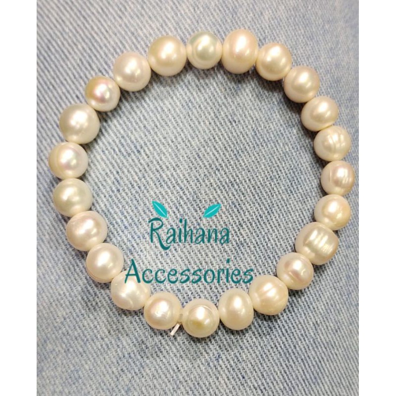 Gelang Mutiara Air Tawar 10 mm Natural