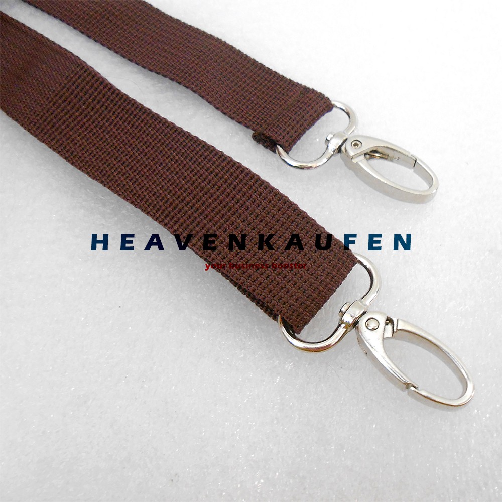 Tali Selempang Tas / Strap Tas Pria Lebar 2,5 cm Warna Coklat Kait Silver
