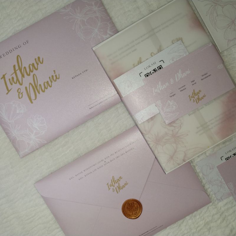 UNDANGAN NIKAH SATUAN MINIMAL ORDER 2 PCS UNDANGAN HARDCOVER AMPLOP 1 SISI