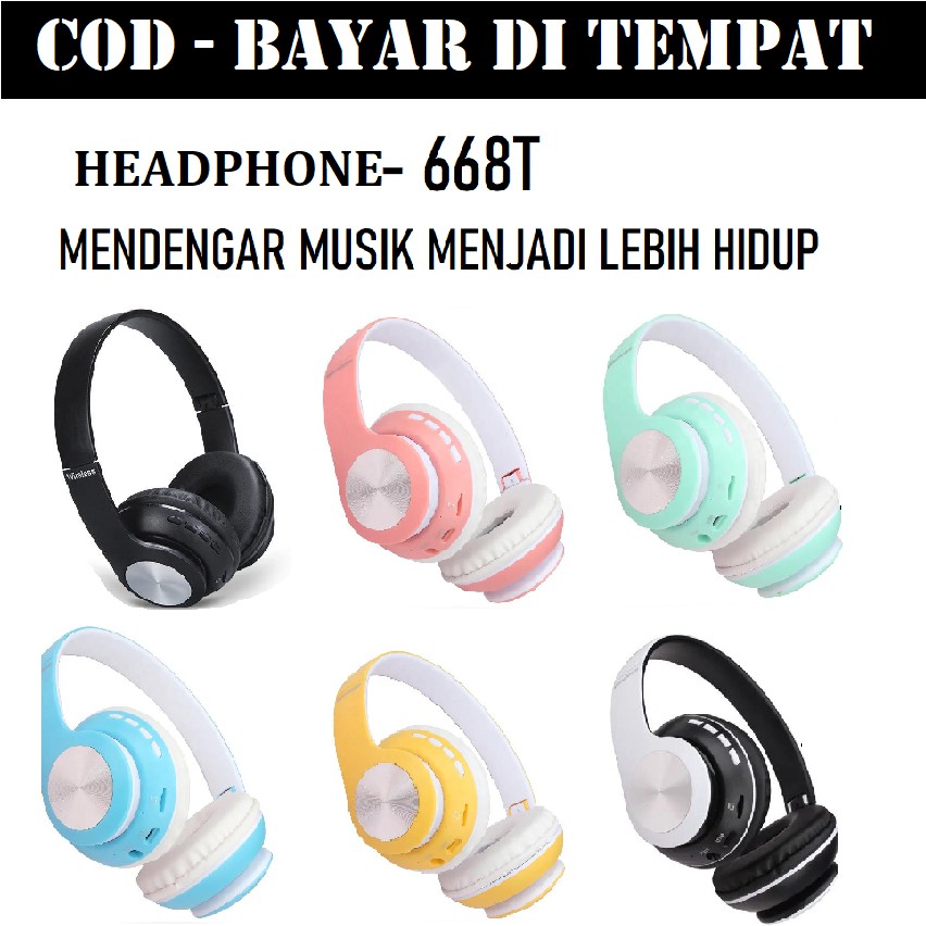 Silvertech Headphone Extra BASS  66BT Macaron Aneka Warna  - bluetooth V5  - 66BT TERMURAH