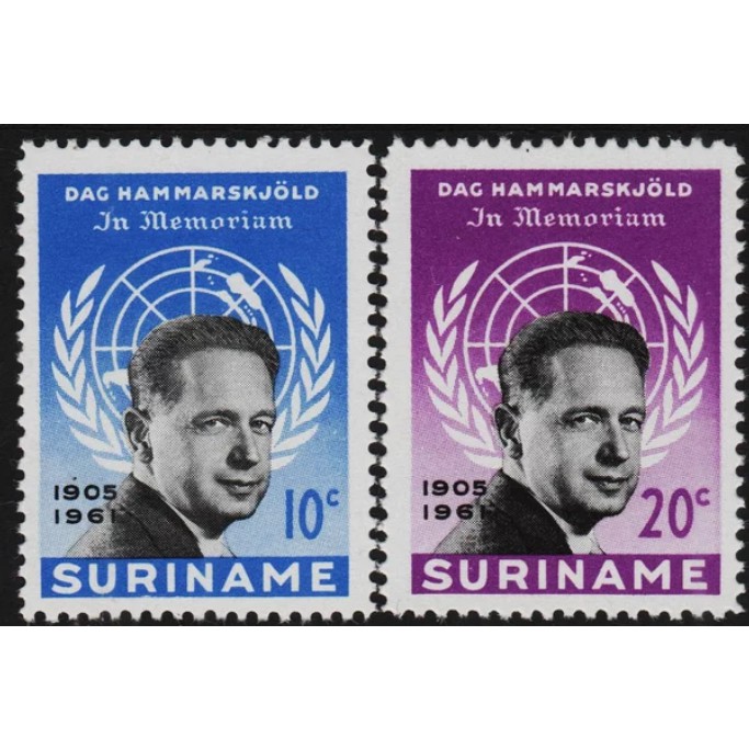 

Perangko Filateli Suriname 02.01.1962 Dag Hammarskjold Memorial Issue 1905-1961