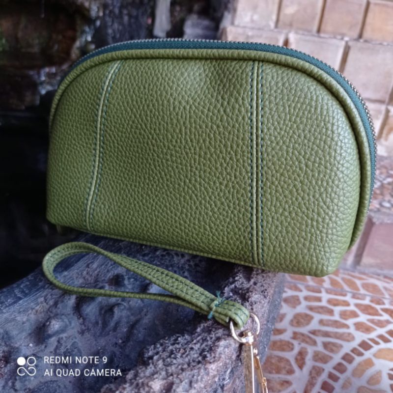 Dompet Wanita Papirut  Bapau Kulit Jeruk Sintetis Terlaris Skat Kartu COD-Army