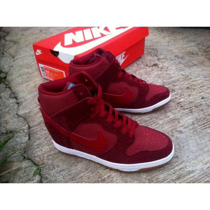 Ready  Nike Dunk Sky High RedMaroon Ladys Quality Original Sneaker