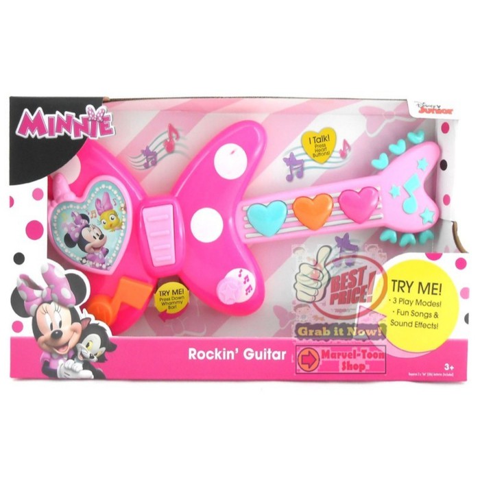 Minnie Rockin' Guitar (3years+) -- Mainan Gitar Disney Junior -- Pink