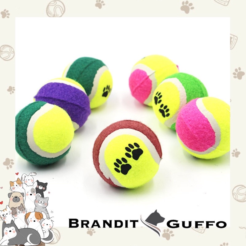 bola kasti mainan anjing kucing ukuran medium pet dog ball toy motif telapak kaki bola tenis tennis ball