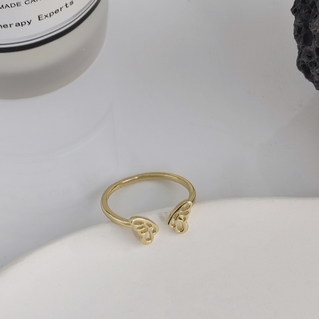 Cincin Model Terbuka Desain Kupu-Kupu Gaya Vintage Untuk Wanita