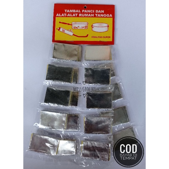 (20pc)1 Renteng Tambal Patri Panci Bocor Alumunium Seng Besi Tanki Talang Murah/1renceng