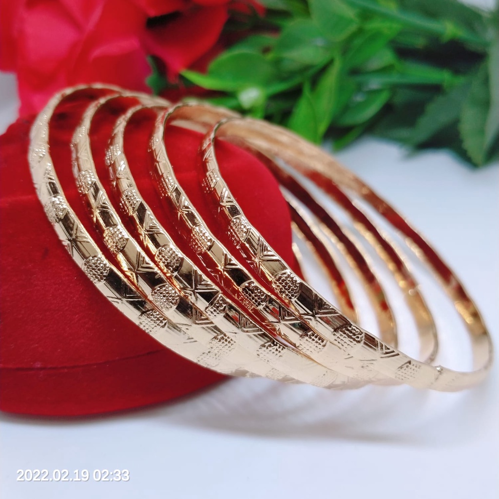 Gelang Tangan Kroncong Wanita Titanium Xuping Perhiasan Aksesoris Fashion Lapis Emas Anti Karat