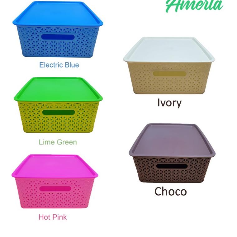 Terjangkau Gracia - Keranjang serbaguna dengan tutup ukuran M - Keranjang AMERTA