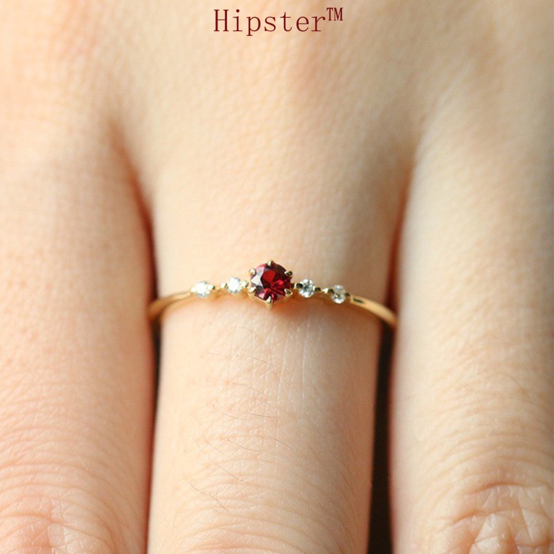 Hot Sale Simple Graceful and Fashionable 18K Gold Ruby Ring