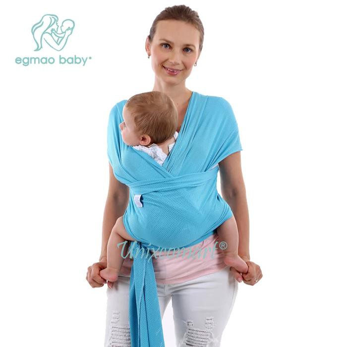 Promo  Egmao Baby Wrap Carrier Gendongan Bayi Slings Kangaroo Kanguru - Blue Murmer 