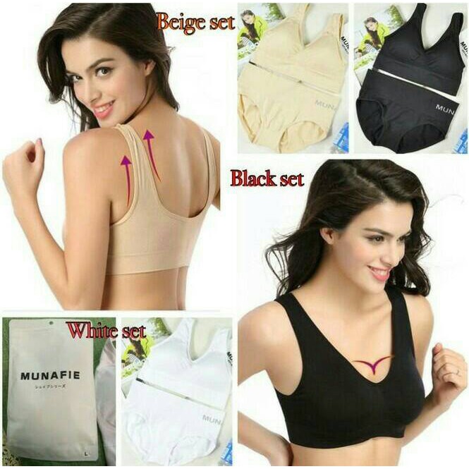 MUNAFIE BRA SET ( 1 SET TERDIRI DARI : 1 Bra + 1 CELANA DALAM)