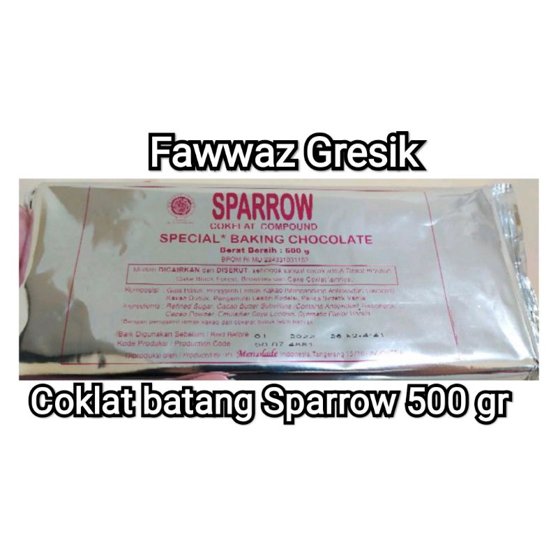 Sparrow Coklat Compound 500gr / Cokelat Blok Batang Sparrow 500 gr