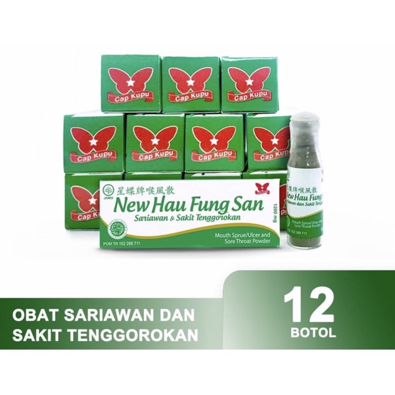 New hau fung san box 12 pcs ( obat sariawan &amp; sakit tenggorokan )