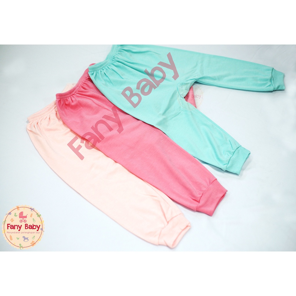 LITTLE QUEEN SETELAN PANJANG KANCING DEPAN RIB POLOS - NEW