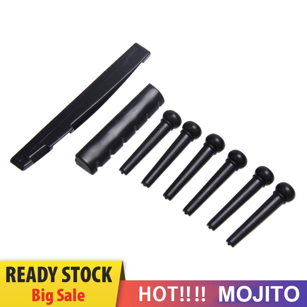 MOJITO 6-String Guitar Bridge Pins Saddle Nut Acoustic Cattle lp Tailpiece