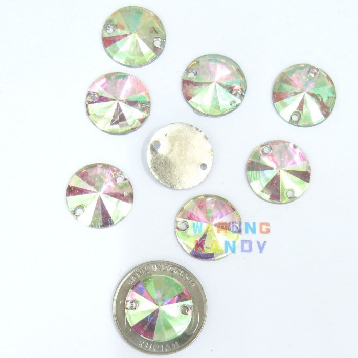 Diamon Resin Krucut 18mm Putih AB PAK  500pc