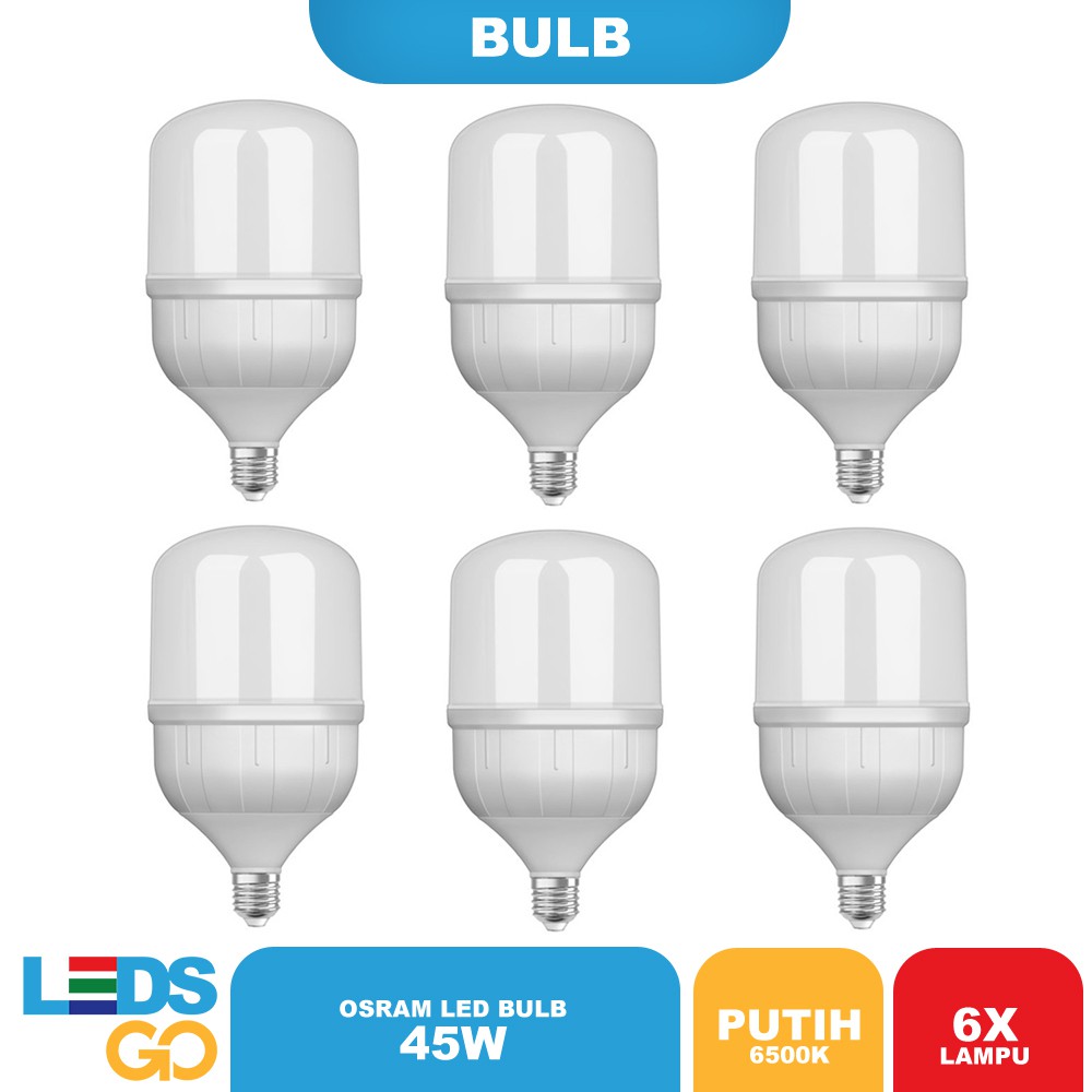 (SPECIAL ISI 6) OSRAM Lampu Bohlam LED 45 Watt Putih
