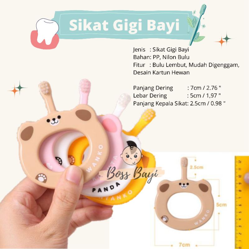 Sikat Gigi Bayi Motif Binatang Untuk Bayi - Pembersih Mulut Bayi - Finger Tooth Brush