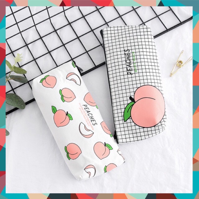 

[READY STOCK] Kotak Tempat Pensil / Pencil Case Motif Buah Peach untuk Sekolah / for School