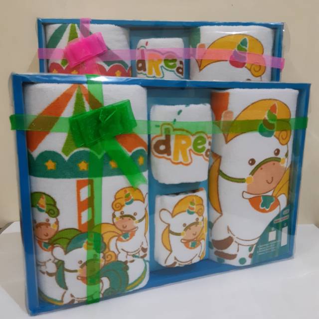 Handuk Set Motif Baby Gift - Paket Kado Bayi Hadiah Anak Handuk Mandi