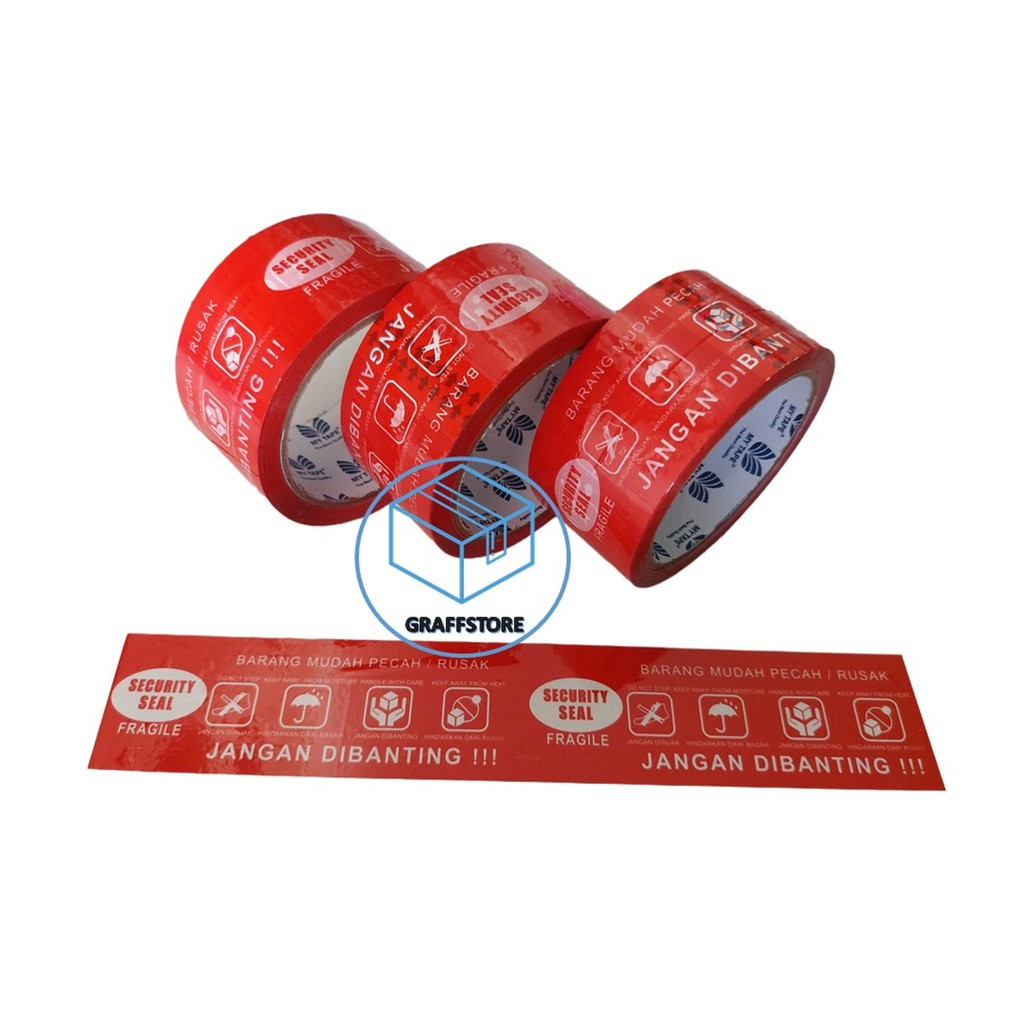 Lakban Fragile Printing warna merah Murah Jangan Dibanting Lakban Fragile Printing warna merah Murah Jangan Dibanting